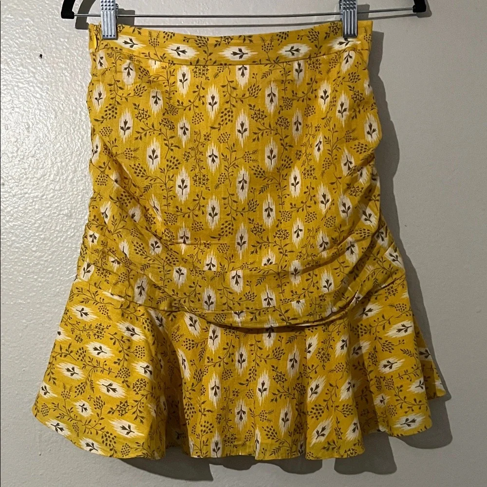 Veronica Beard Taras Botanical Ikat Ruched Mini Skirt - Picture 6 of 6